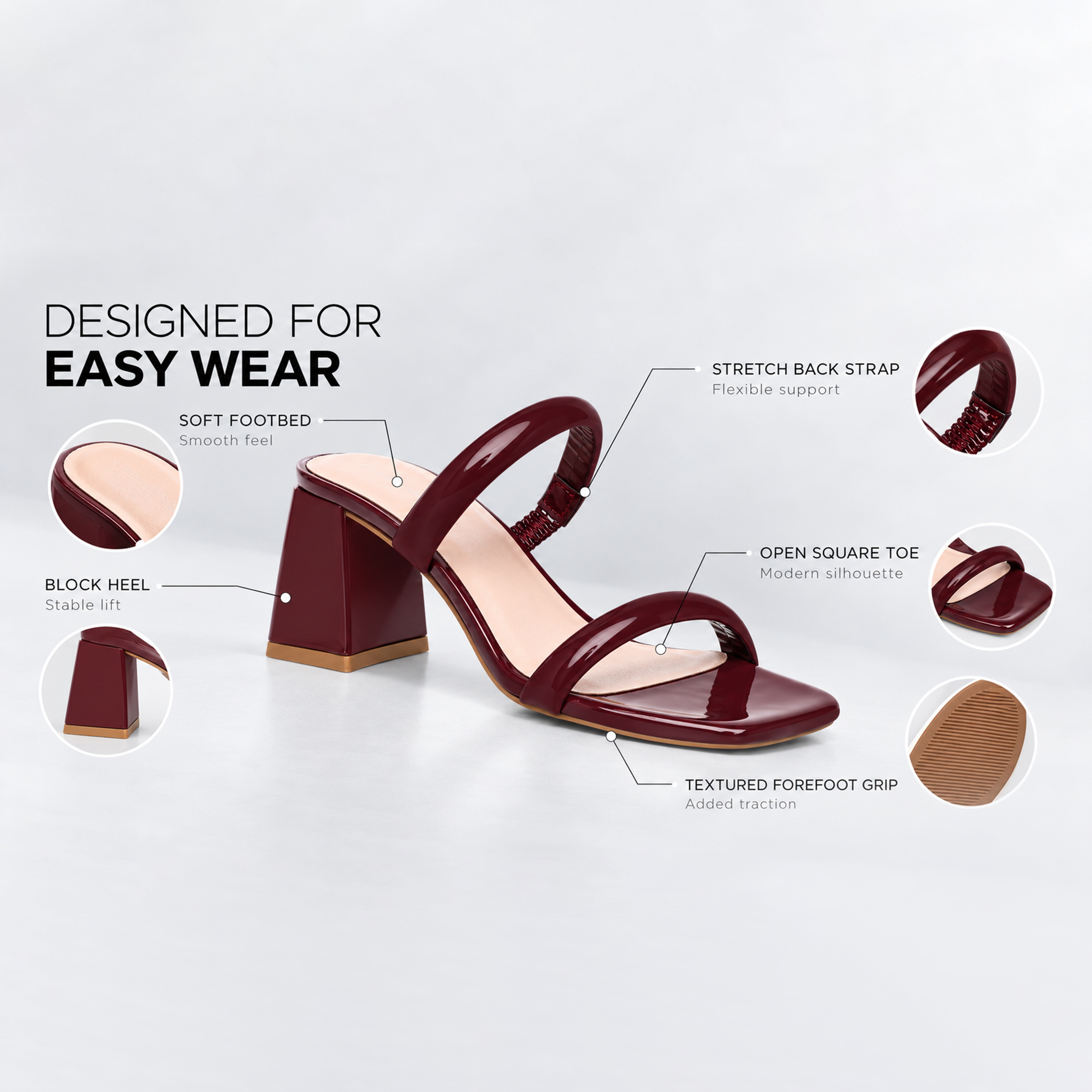 KAIAA  MAROON Women Heels image number 4